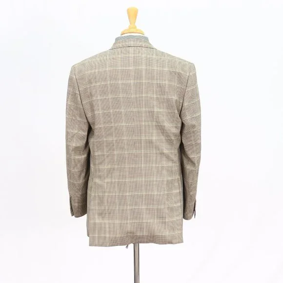 Brioni 42R Beige Check 3-Button Sport Coat Blazer Jacket T269 - Picture 7 of 11